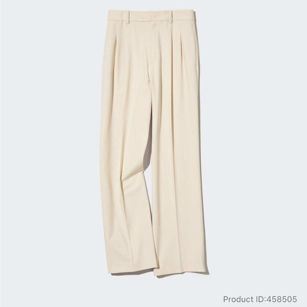 NWT Uniqlo Women's Cream Wide-Leg Trousers
